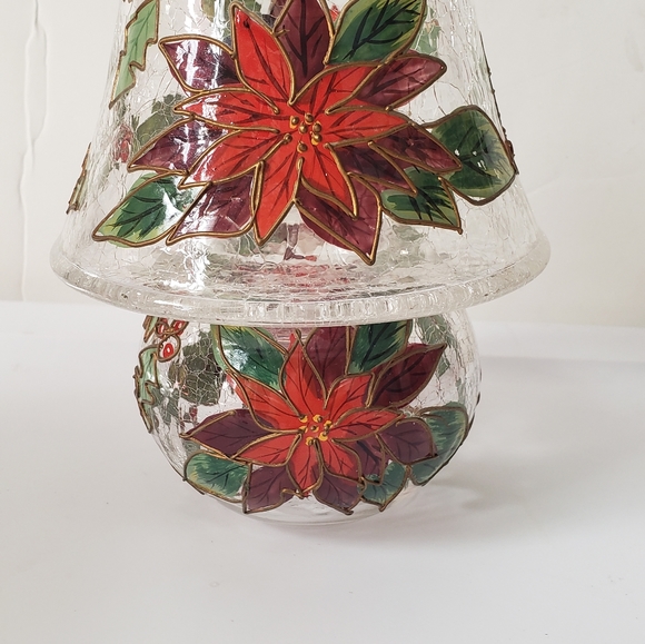 Poinsettia small 7" tealight Lamp - Picture 4 of 6